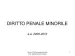 DIRITTO PENALE MINORILE - slide 1