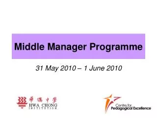 Middle Manager Programme