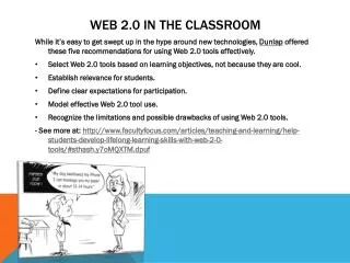 Web 2.0 in the classroom