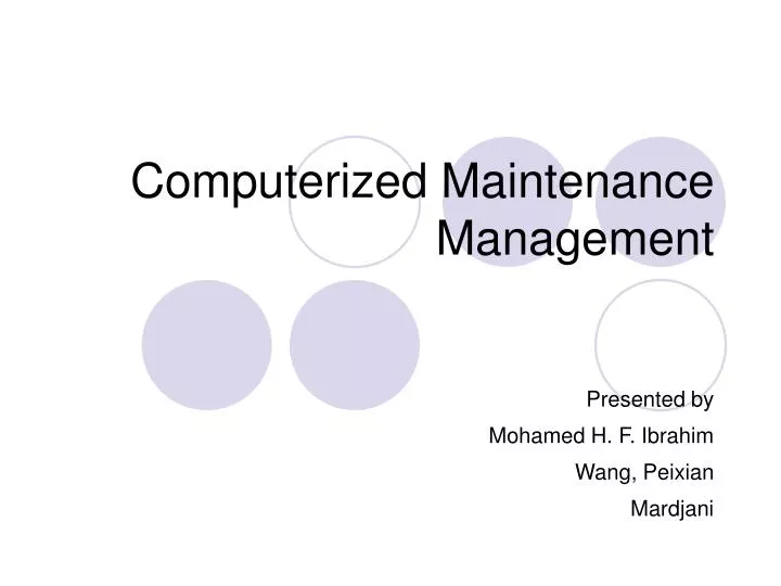 computerized maintenance management