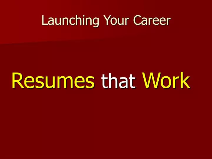 launching your career