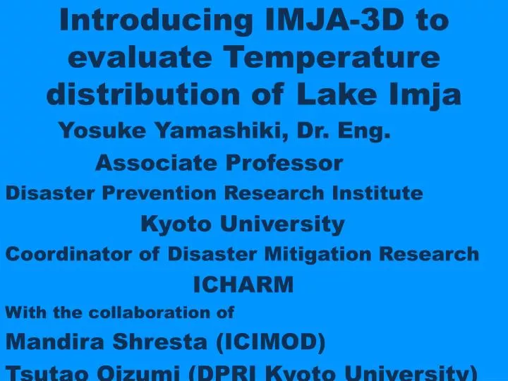 introducing imja 3d to evaluate temperature distribution of lake imja