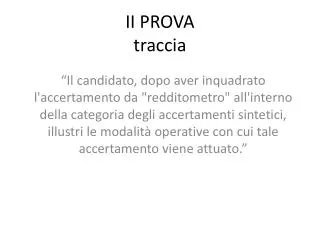 ii prova traccia