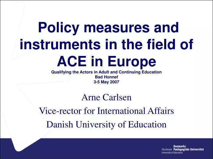 arne carlsen vice rector for international affairs danish university of education