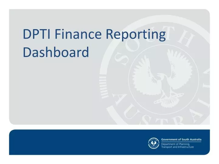 dpti finance reporting dashboard