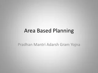 Area Based Planning