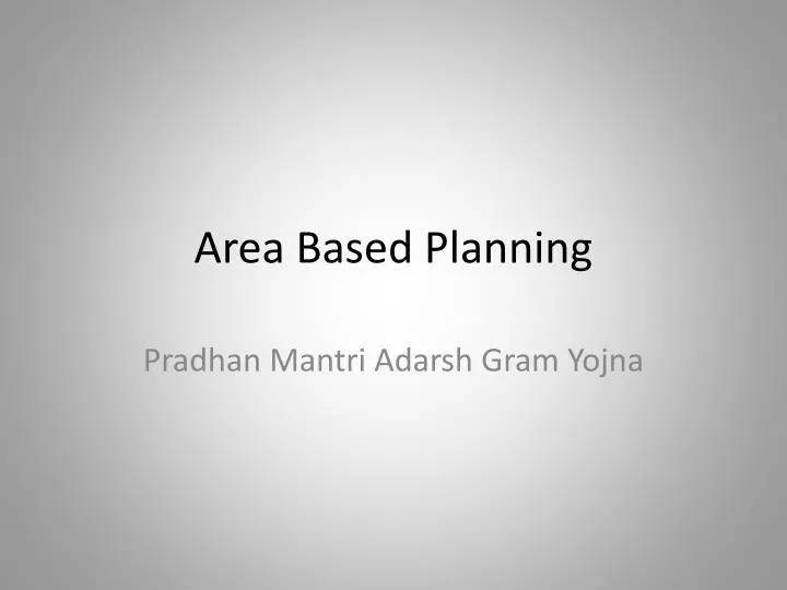 area based planning