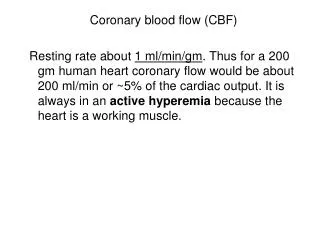 Coronary blood flow (CBF)