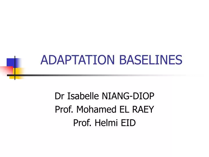 adaptation baselines
