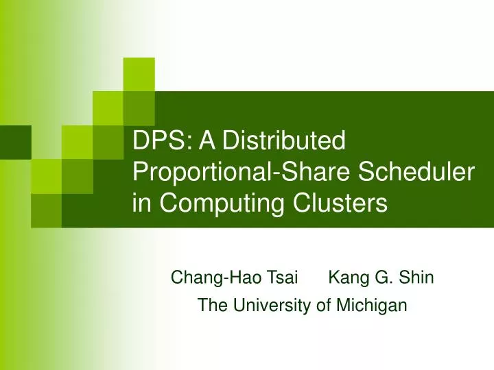 dps a distributed proportional share scheduler in computing clusters
