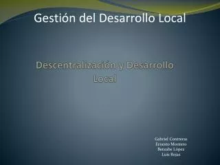 descentralizaci n y desarrollo local