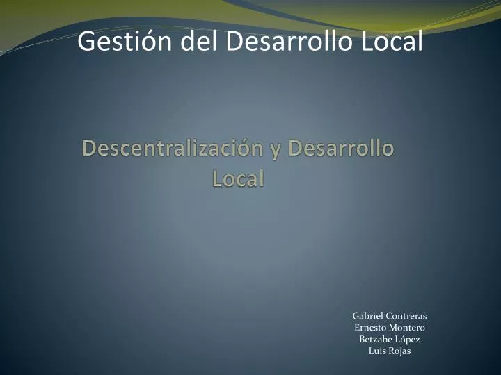 descentralizaci n y desarrollo local