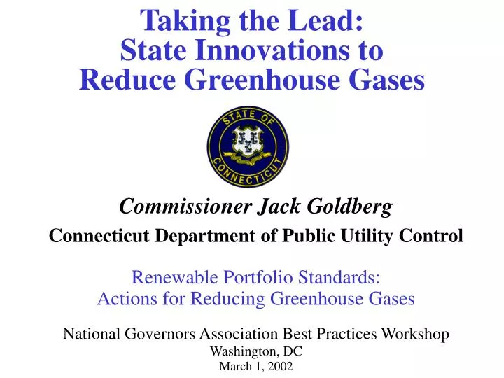 taking the lead state innovations to r educe greenhouse gases