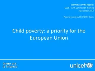 Child poverty: a priority for the European Union
