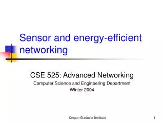 Sensor and energy-efficient networking