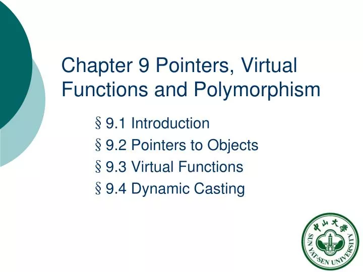 chapter 9 pointers virtual functions and polymorphism