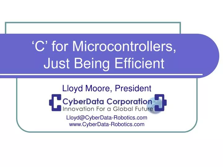 c for microcontrollers just being efficient