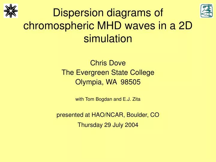 dispersion diagrams of chromospheric mhd waves in a 2d simulation