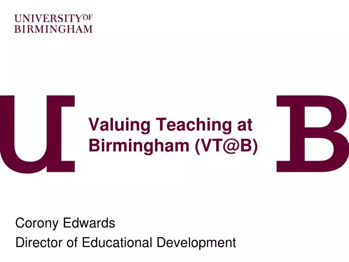 valuing teaching at birmingham vt@b