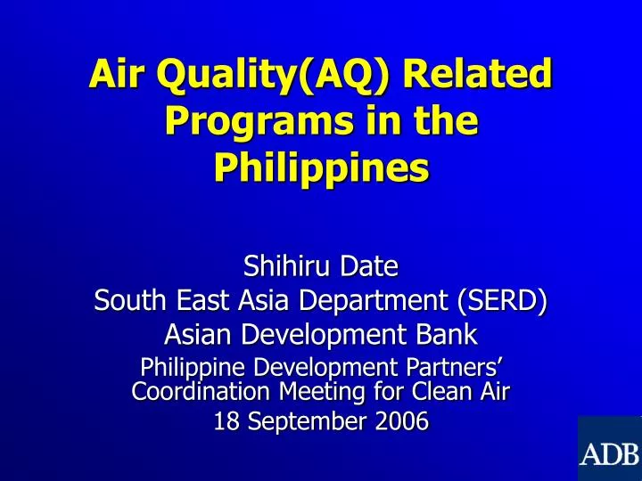 air quality aq related programs in the philippines