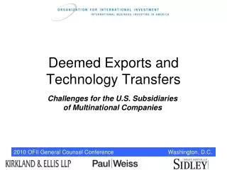 Deemed Exports and Technology Transfers