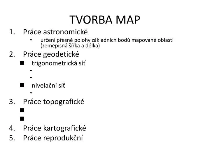tvorba map