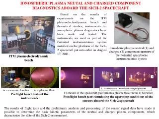 IONOSPHERIC PLASMA NEUTAL AND CHARGED COMPONENT DIAGNOSTICS ABOARD THE SICH-2 SPACECRAFT