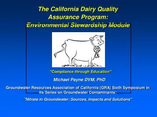 The California Dairy Quality Assurance Program: Environmental Stewardship Module