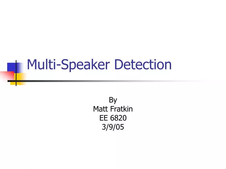 multi speaker detection