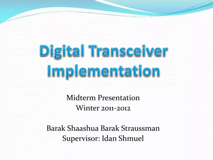 digital transceiver implementation