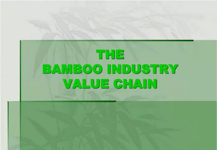 the bamboo industry value chain