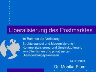 liberalisierung des postmarktes