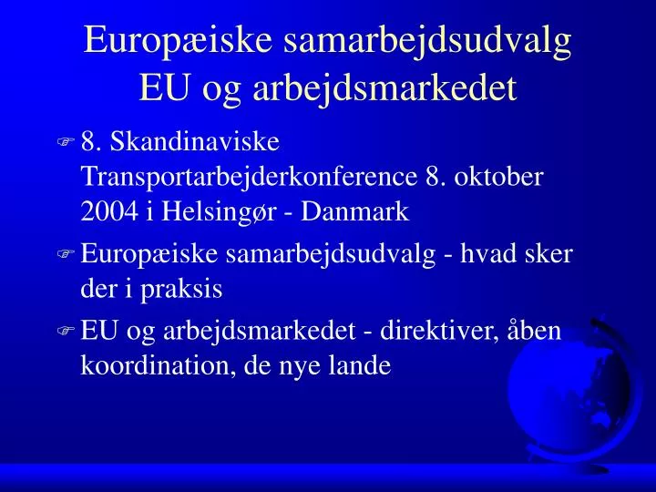 europ iske samarbejdsudvalg eu og arbejdsmarkedet