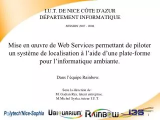 i u t de nice c te d azur d partement informatique session 2007 2008