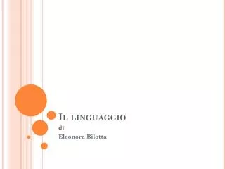 il linguaggio
