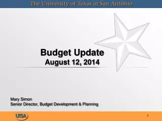 Budget Update August 12, 2014