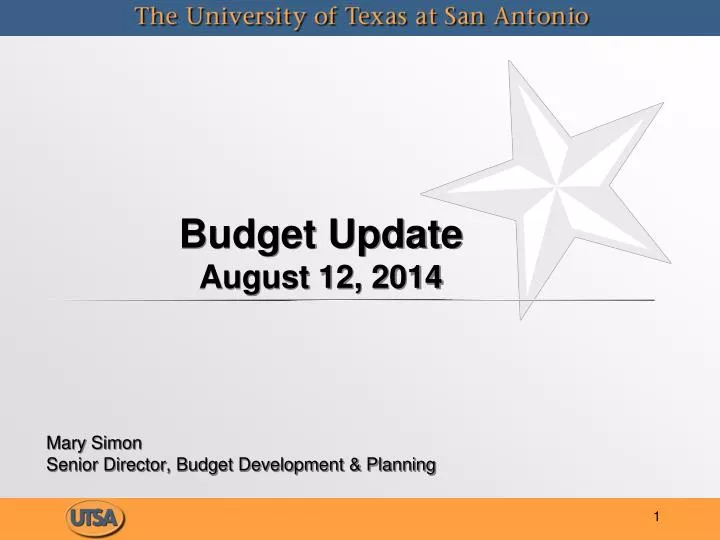 budget update august 12 2014
