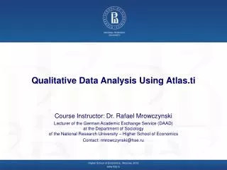Qualitative Data Analysis Using Atlas.ti