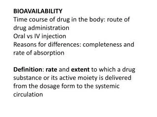 Estimating bioavailability