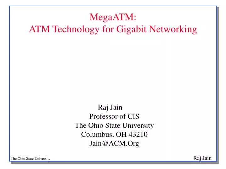 megaatm atm technology for gigabit networking