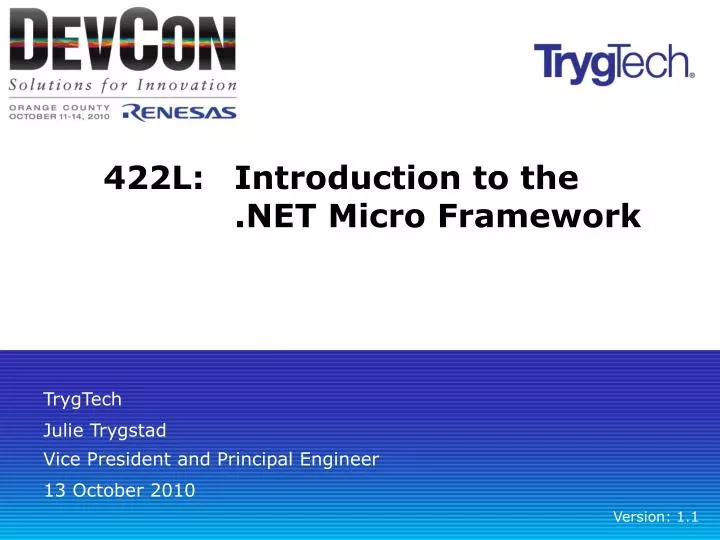 422l introduction to the net micro framework
