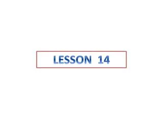 LESSON 14