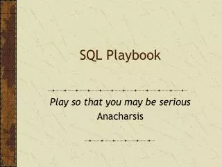 SQL Playbook