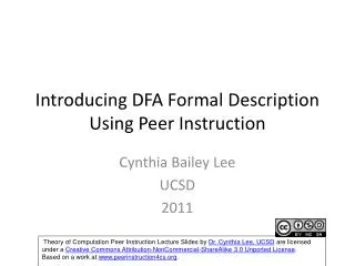 Introducing DFA Formal Description Using Peer Instruction