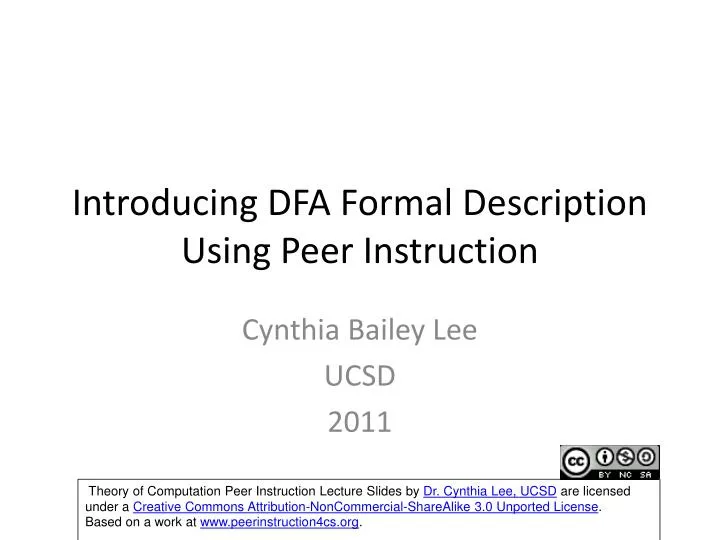 introducing dfa formal description using peer instruction