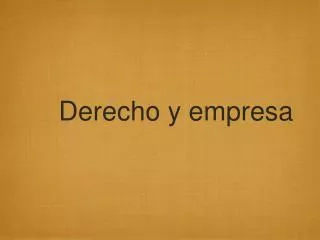 derecho y empresa