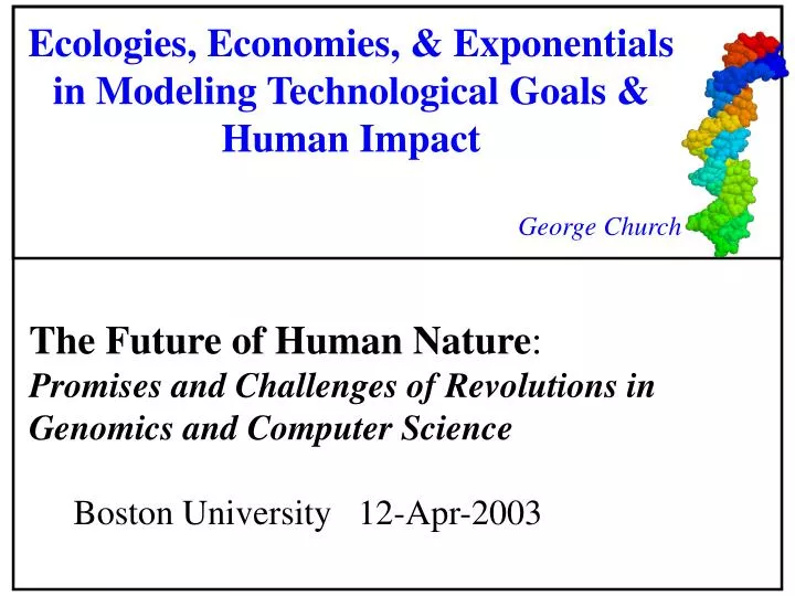 ecologies economies exponentials in modeling technological goals human impact