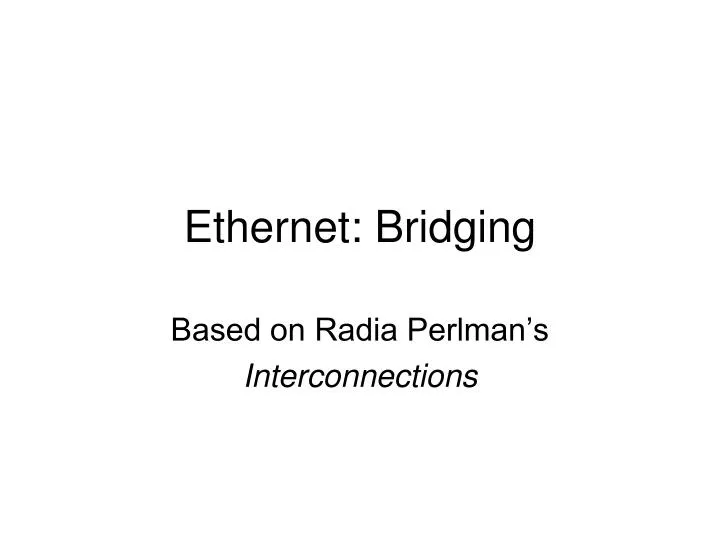 ethernet bridging
