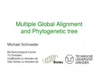 Multiple Global Alignment and Phylogenetic tree