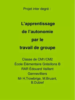 projet inter degr